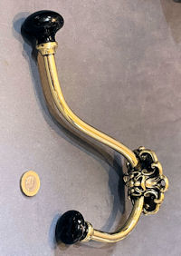 Large Brass & Ceramic Hat & Coat Hook CH149