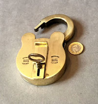 Large Brass Padlock and Key
