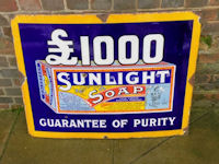 Large Sunlight Soap Enamel Sign