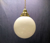 Large White Globe Electric Light HL500