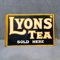 Lyons Tea Sold Here Enamel Sign S340