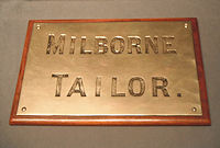 Milborne Tailor Brass Nameplate NP177