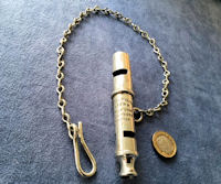 Morris and Sons Fire Engineers Double Whistle with Chain