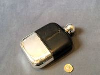 Nickel Plated and Glass Hip Flask SF14