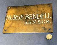 Nurse Bendell Brass Nameplate NP443