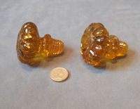 Pair of Amber Glass Drawer Knobs CK312