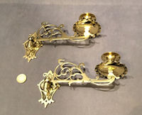 Pair of Brass Piano Candle Sconces PS93