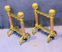 Pair of Brass & Copper Fire Dogs FD148