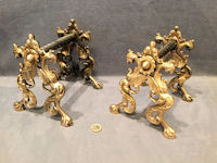 Pair of Brass and Iron Fire Dogs FD129