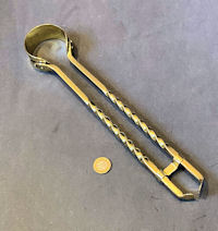 Pair of Brass Coal Tongs F754