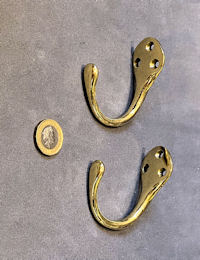 Pair of Brass Coat Hooks CH42