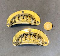 Pair of Brass Cup Drawer Handles CK583