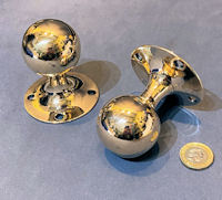 Pair of Brass Door Handles, 2 pairs available DH1182