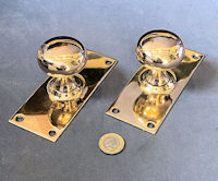 Pair of Brass Door Handles, 5 pairs available matching DH1202