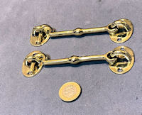 Pair of Brass Door Hooks with Eyes DH53
