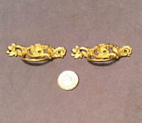 Pair of Brass Drawer Handles, 4 pairs available CK374