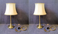 Pair of Brass Electric Side Lamps 