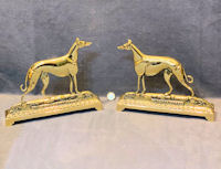 Pair of Brass Greyhounds Mantel Ornaments MO78