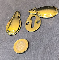 Pair of Brass Keyholes with Covers KC605