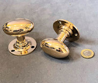Pair of Oval Brass Door Handles DH1127