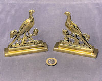 Pair of Brass Pheasant Mantle Ornaments MO74