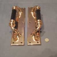 Pair of Brass and Ebony Door Pulls DP433