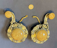 Pair of Ceramic & Brass Interior Bell Pulls BP340