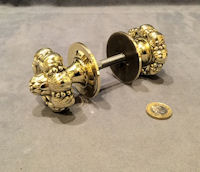 Pair of Decorated Brass Door Handles
