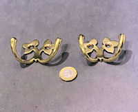 Pair of Double Brass Coat Hooks CH63 