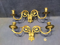 Pair of Double Brass Piano Sconces PS94