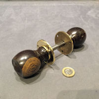 Pair of Ebony and Brass Door Handles, 2 pairs available DH932