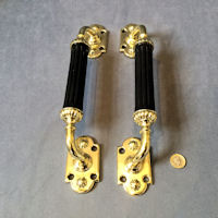 Pair of Ebony and Brass Door Pulls DP560