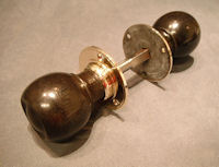 Pair of Ebony and Brass Door Handles, 2 pairs available DH209