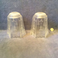 Pair of Etched Glass Lamp Shades S518