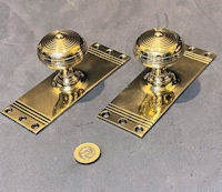 Run of Gibbons Brass Door Handles, 20 pairs matching available DH1200