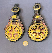 Pair of Horse Brasses on Leather HB192