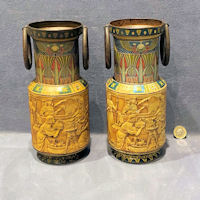 Pair of Huntley & Palmers Egyptian Vase Biscuit Tins T115