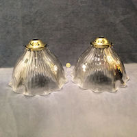 Pair of Large Holophane Glass Lamp Shades S537