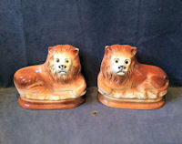 Pair of Large Staffordshire Lions