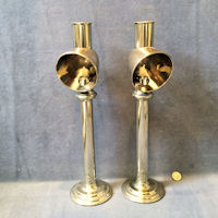 Pair of Nickel Candle Students Lamps
