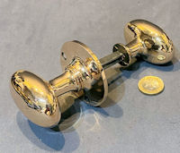 Pair of Oval Brass Door Handles DH1124