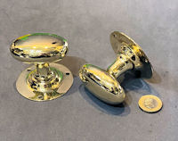 Pair of Oval Brass Door Handles, 2 pairs available DH1153