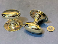 Pair of Oval Brass Door Handles DH1165