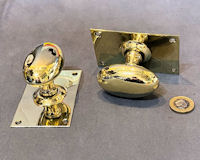 Pair of Oval Brass Door Handles, 2 pairs available DH1121