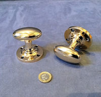 Pair of Oval Brass Door Handles DH730