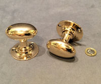Pair of Oval Brass Door Handles DH754