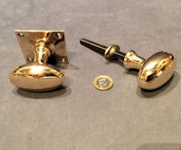 Pair of Oval Brass Door Handles DH755