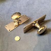 Pair of Oval Brass Door Handles DH930