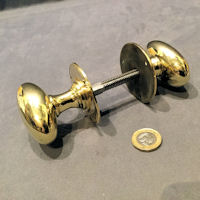 Pair of Oval Brass Door Handles DH942