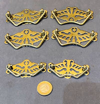 Pair of Pierced Brass Drawer Handles, 3 pairs available CK553